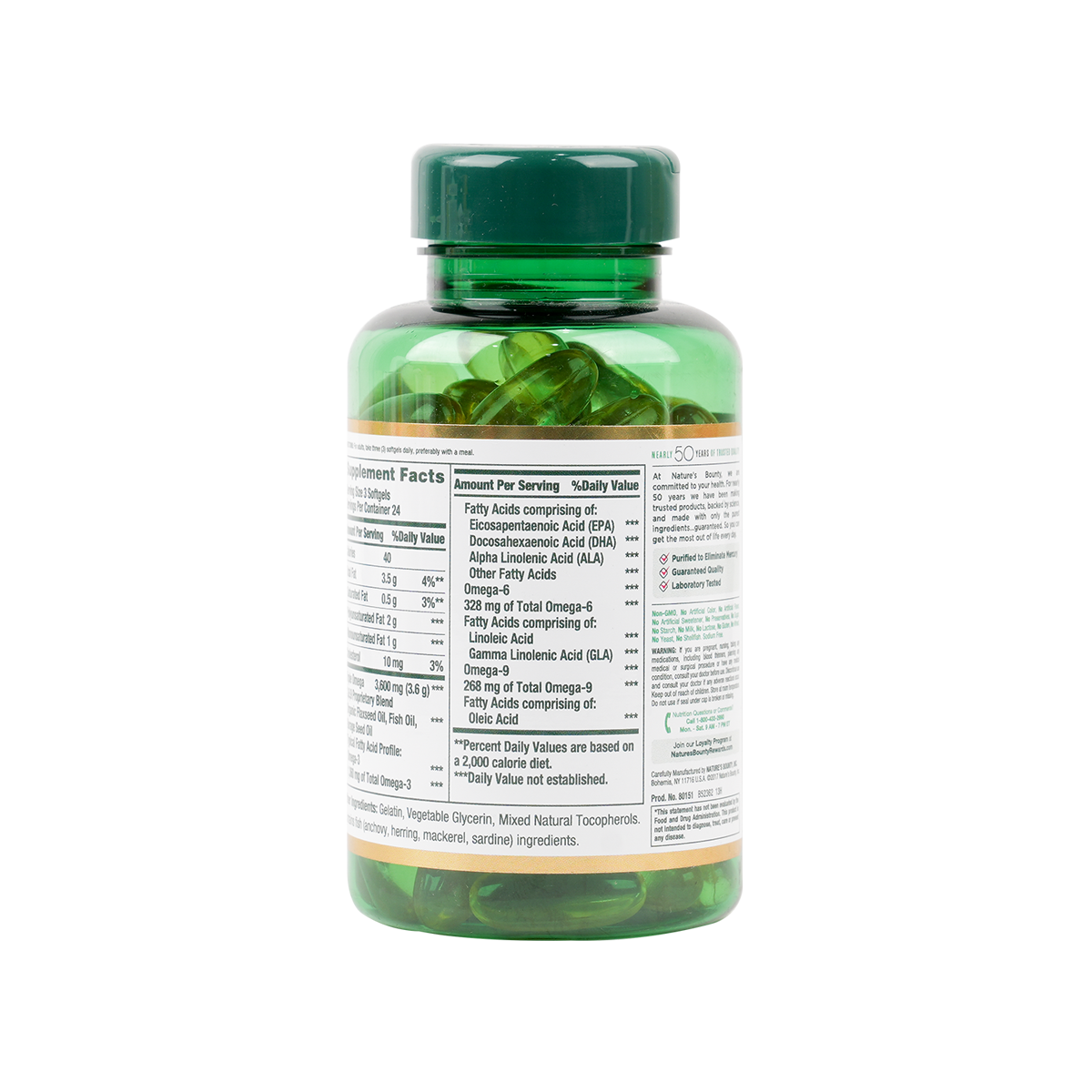 NATURES BOUNTY FISH, FLAX, BORAGE OMEGA3-6-9 72CAP