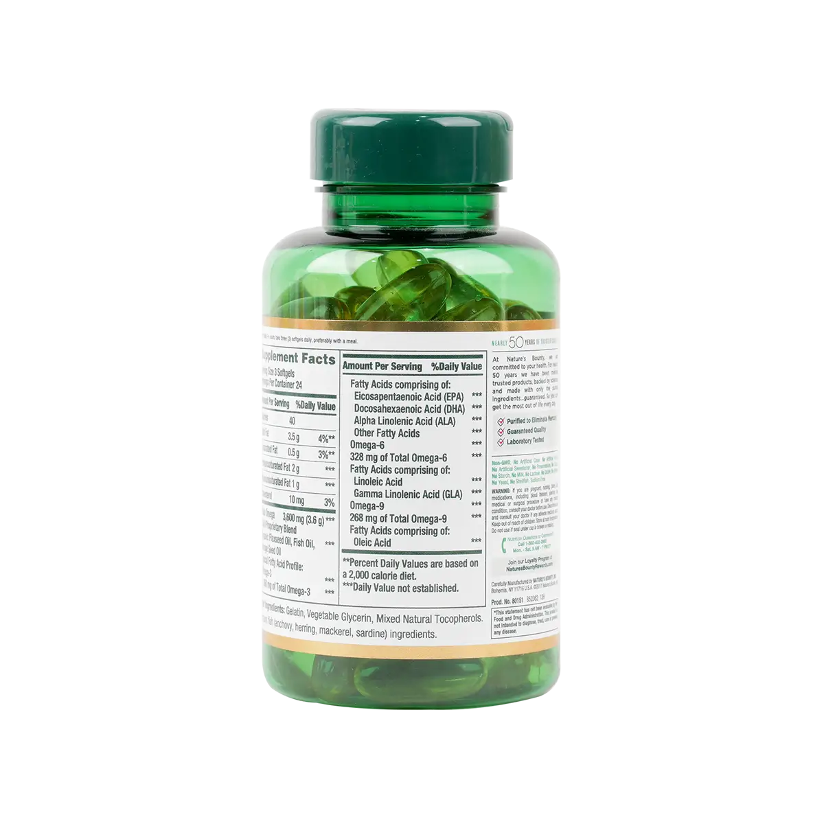 Natures Bounty Fish Flax Borage Omega3-6-9 72Cap