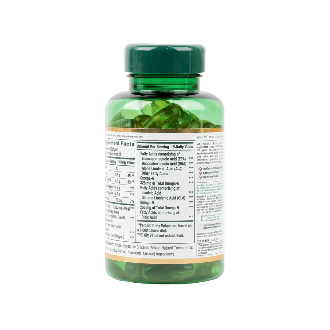 35042-NATURES BOUNTY FISH, FLAX, BORAGE OMEGA3-6-9 72CAP +1