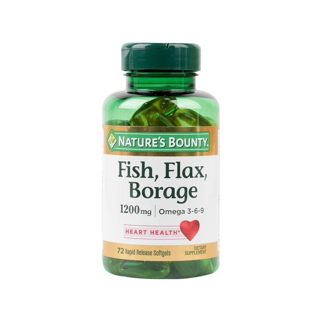 NATURES BOUNTY FISH, FLAX, BORAGE OMEGA3-6-9 72CAP