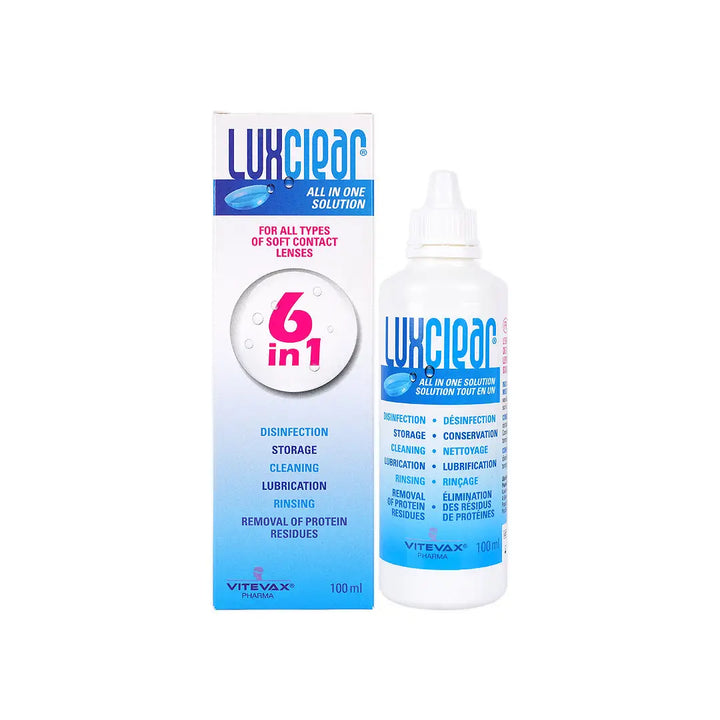 35134-Lux Clear Contant Lenses Sloution 100ml +8