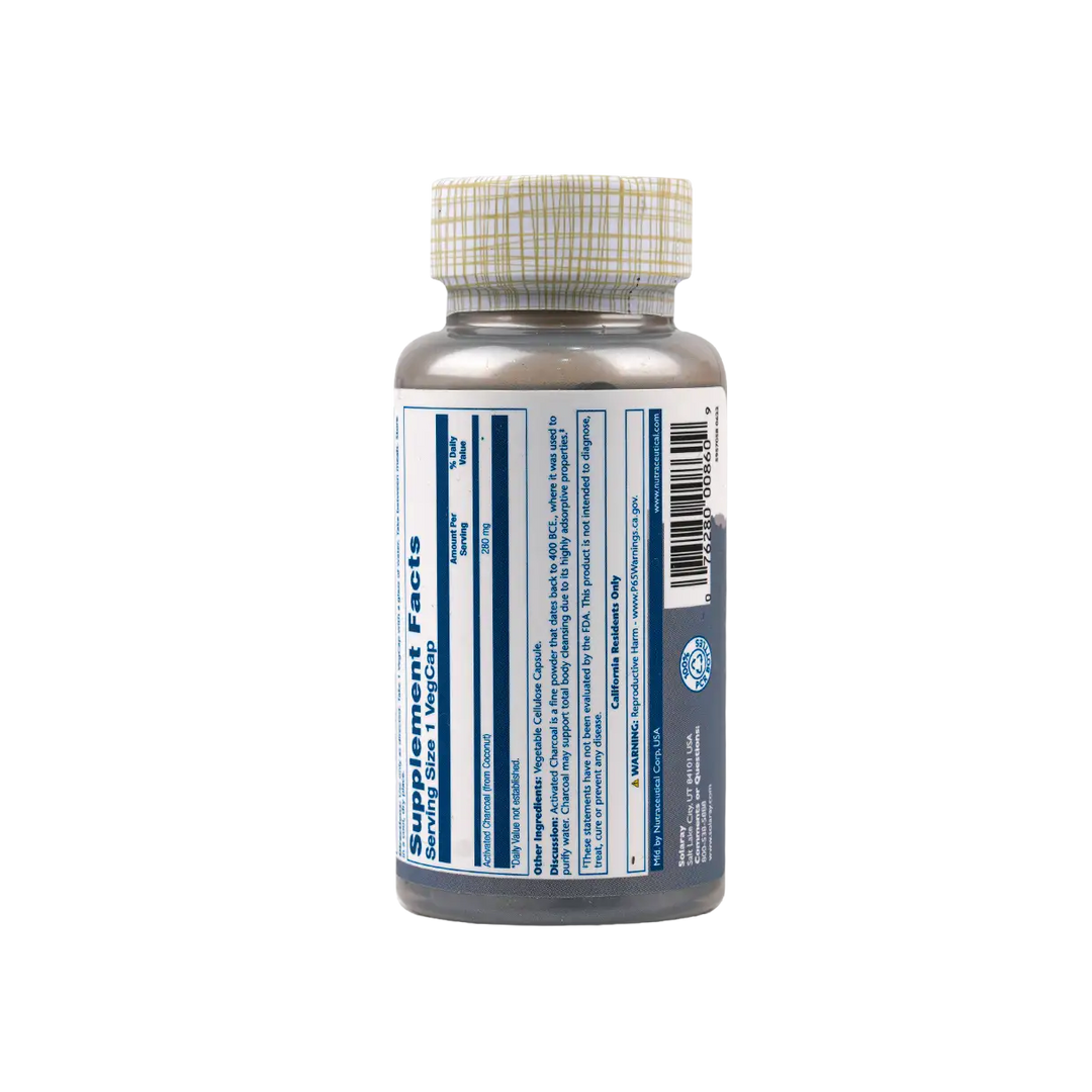 35141-Solaray Activated Charcoal 280mg 90vegcap +2