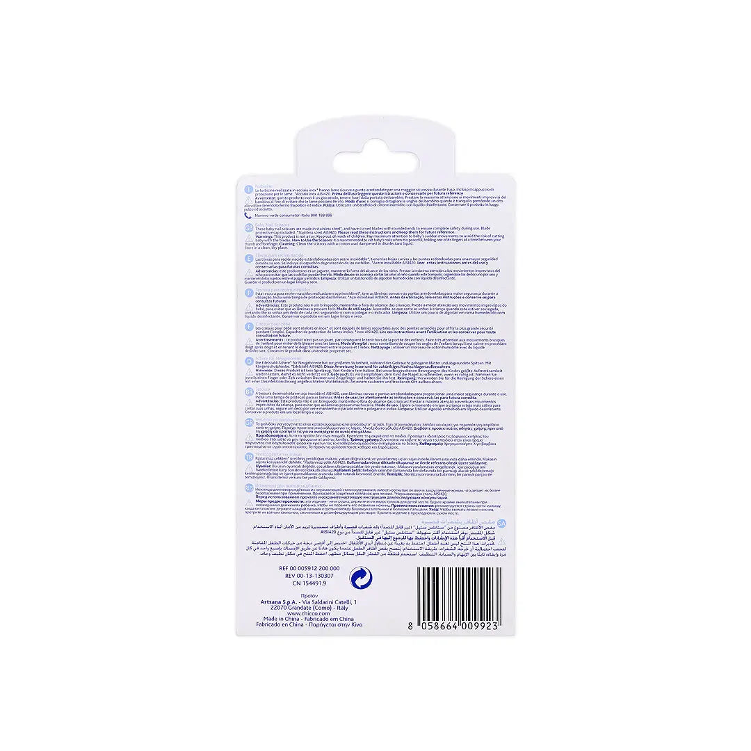 Chicco Baby Nail Scissors Easy Grip Light Blue (0m+)-9923