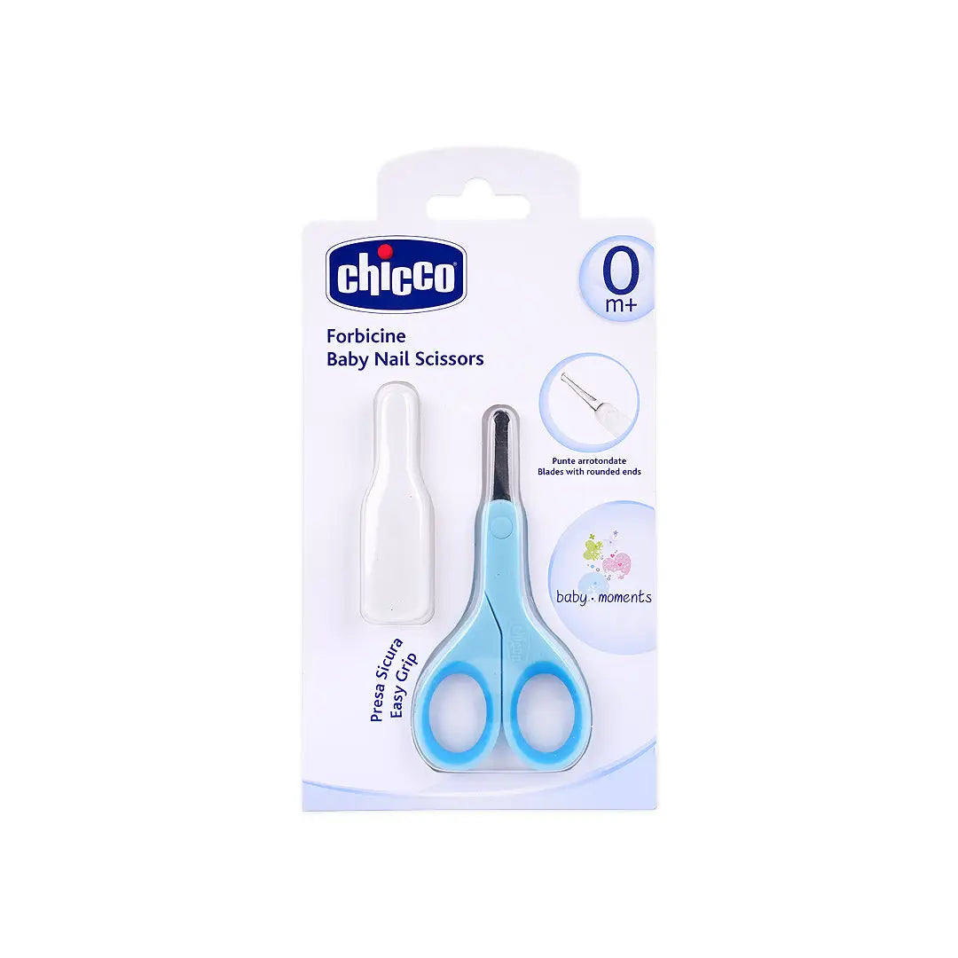 35340-Chicco Baby Nail Scissors Easy Grip Light Blue (0m+)-9923
