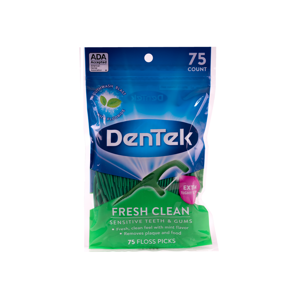 DENTEK FRESH CLEAN FLOSS PICKS 75PCS