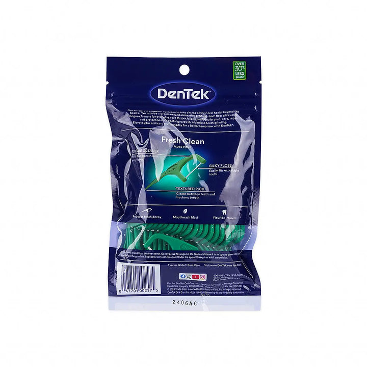 35495-Dentek Fresh Clean Interdental Floss Pick 75pcs +1