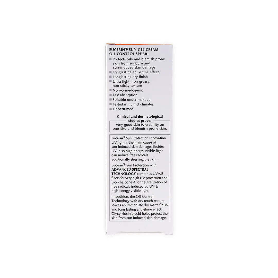 Eucerin Oil Control SPF50+ Sun Gel-Cream 50Ml-Dry Touch