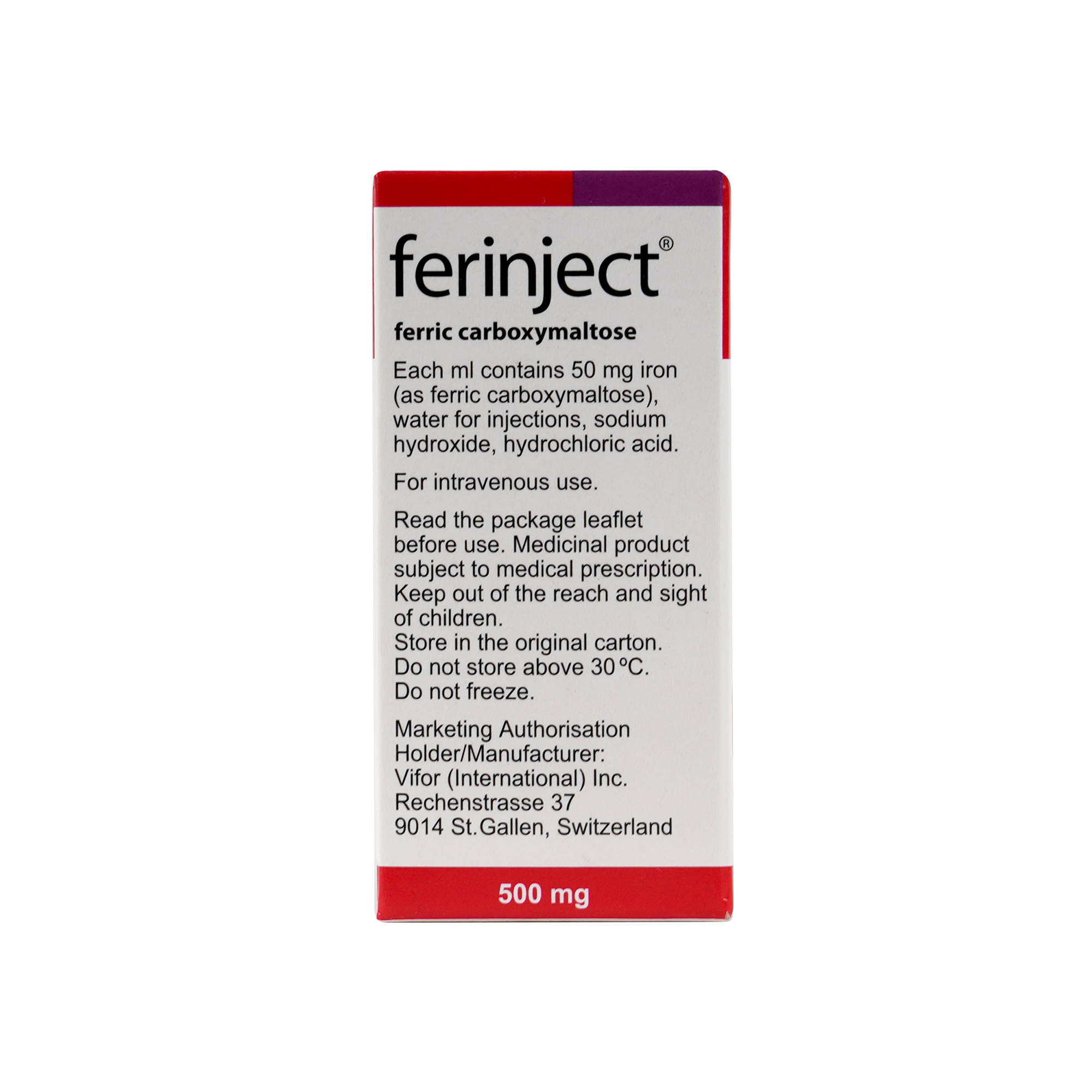 FERINJECT 50MG IRON/ML 1X10ML VIAL