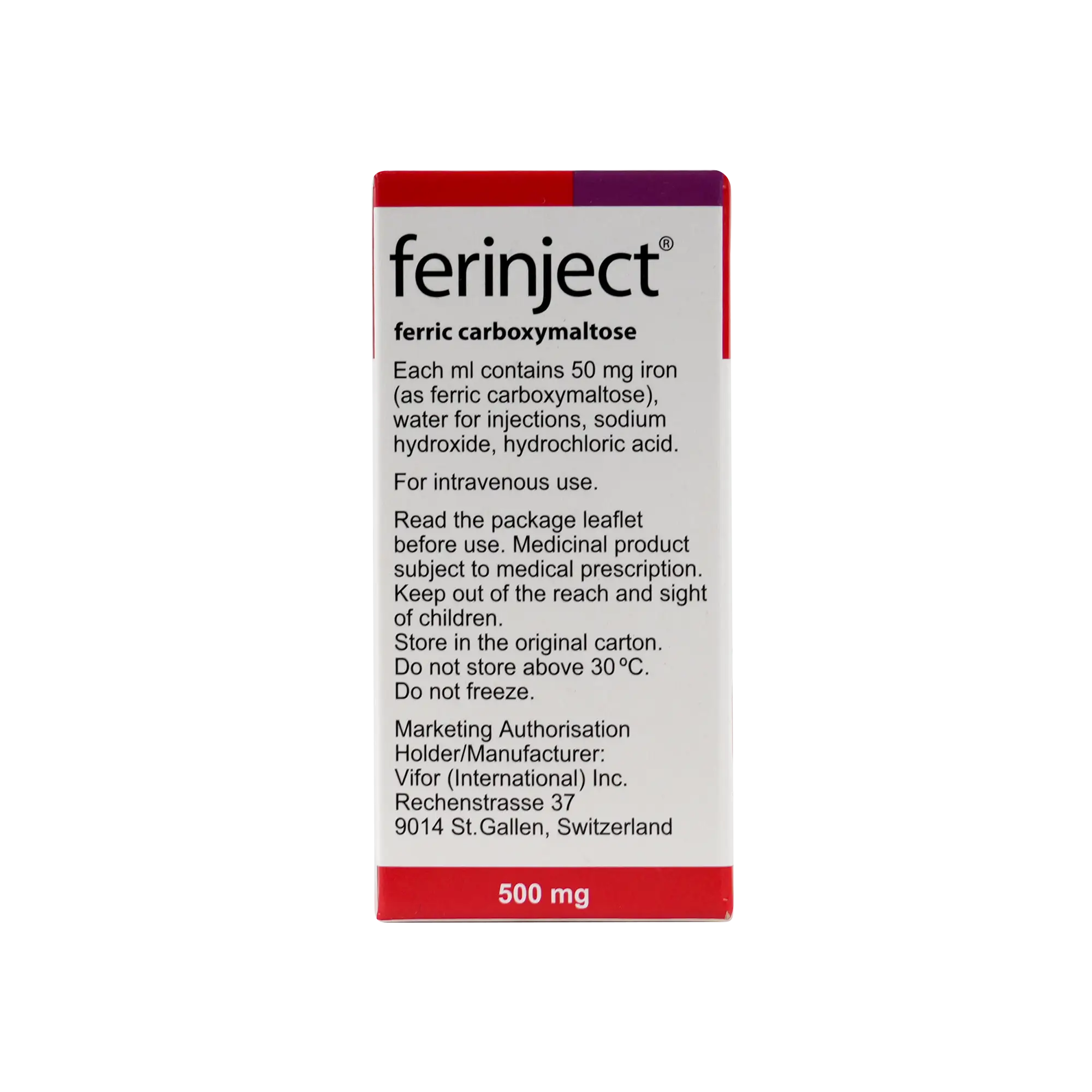 FERINJECT 50MG IRON/ML 1X10ML VIAL