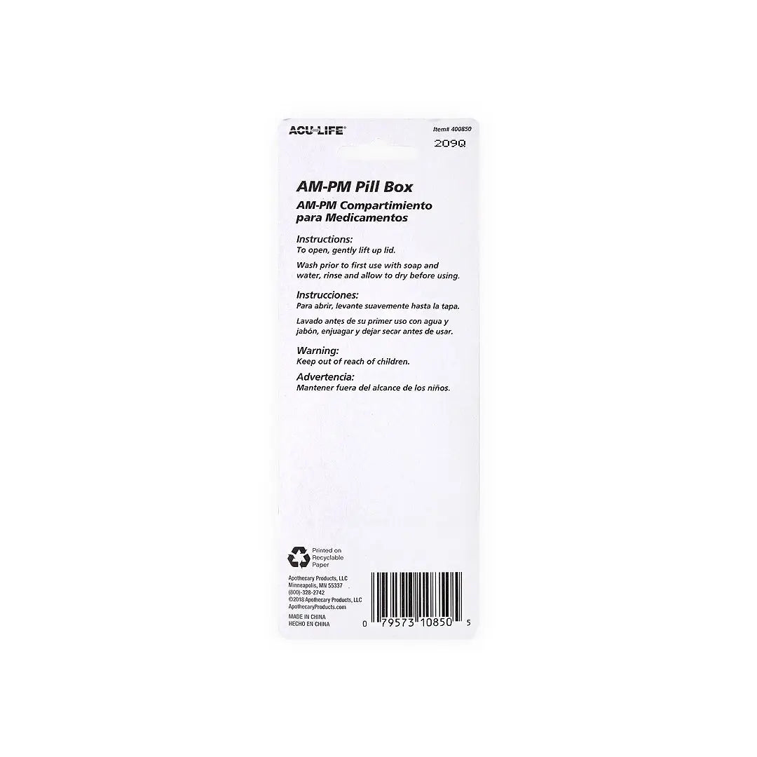 Acu-Life Daily AM/PM Pill Box-400850