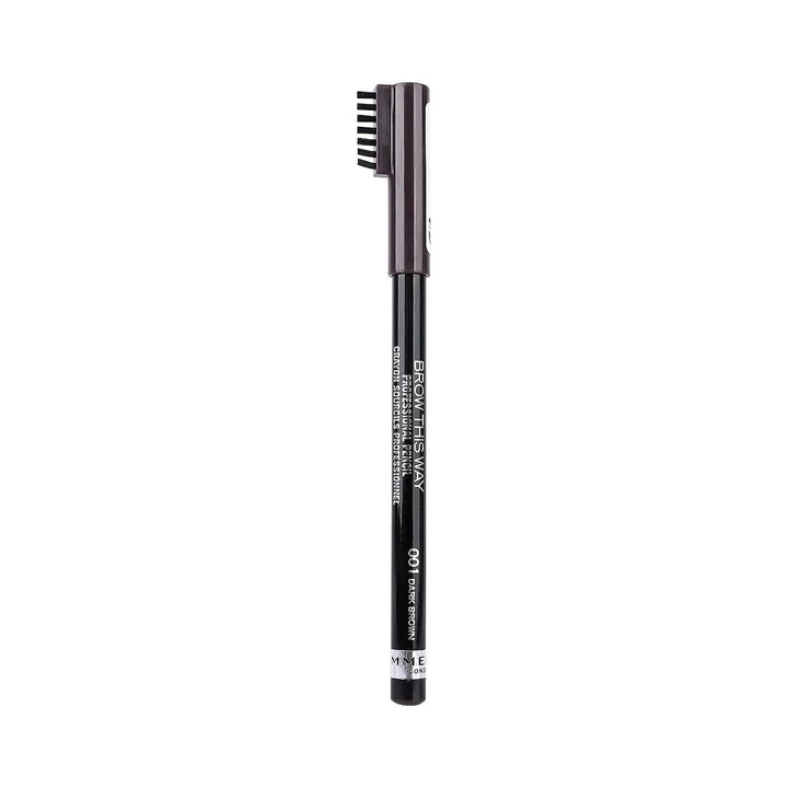35801-Rimmel Brow This Way Professional Pencil-001 Dark Brown