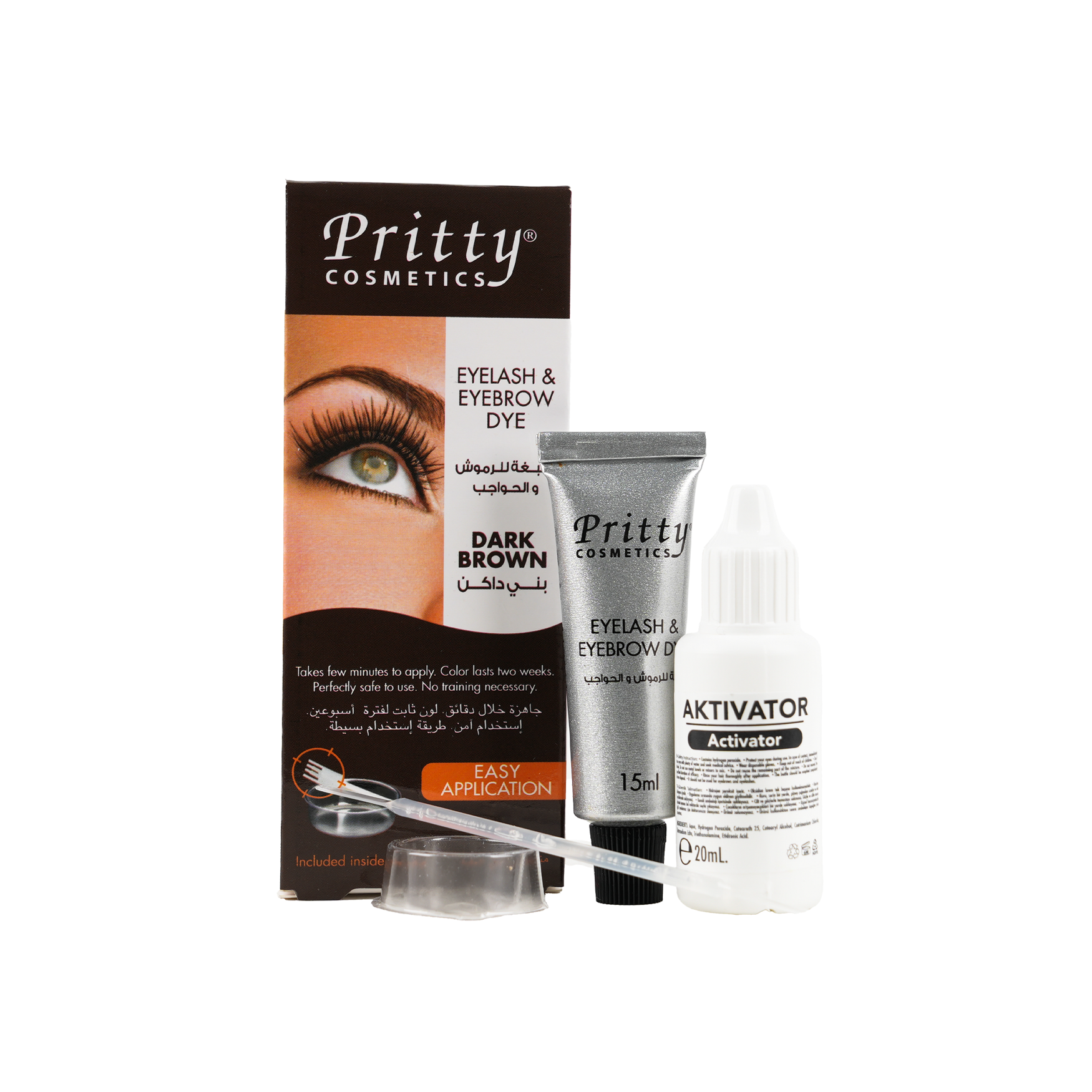 PRITTY EYELASH & EYEBROW  DYE-DARK BROWN