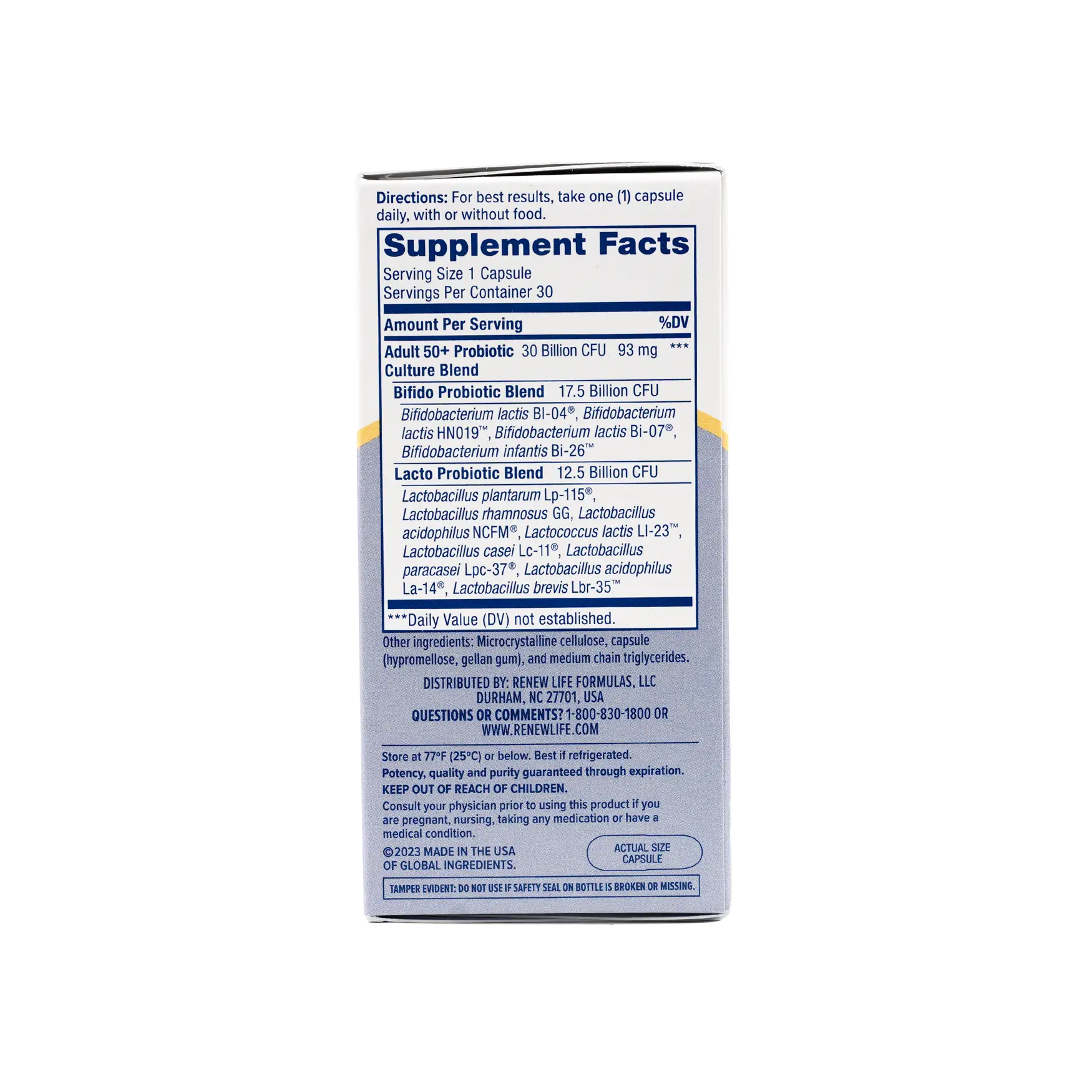 Renew Life Flora 30 Billion Adult 50 + Probiotic 30Cap