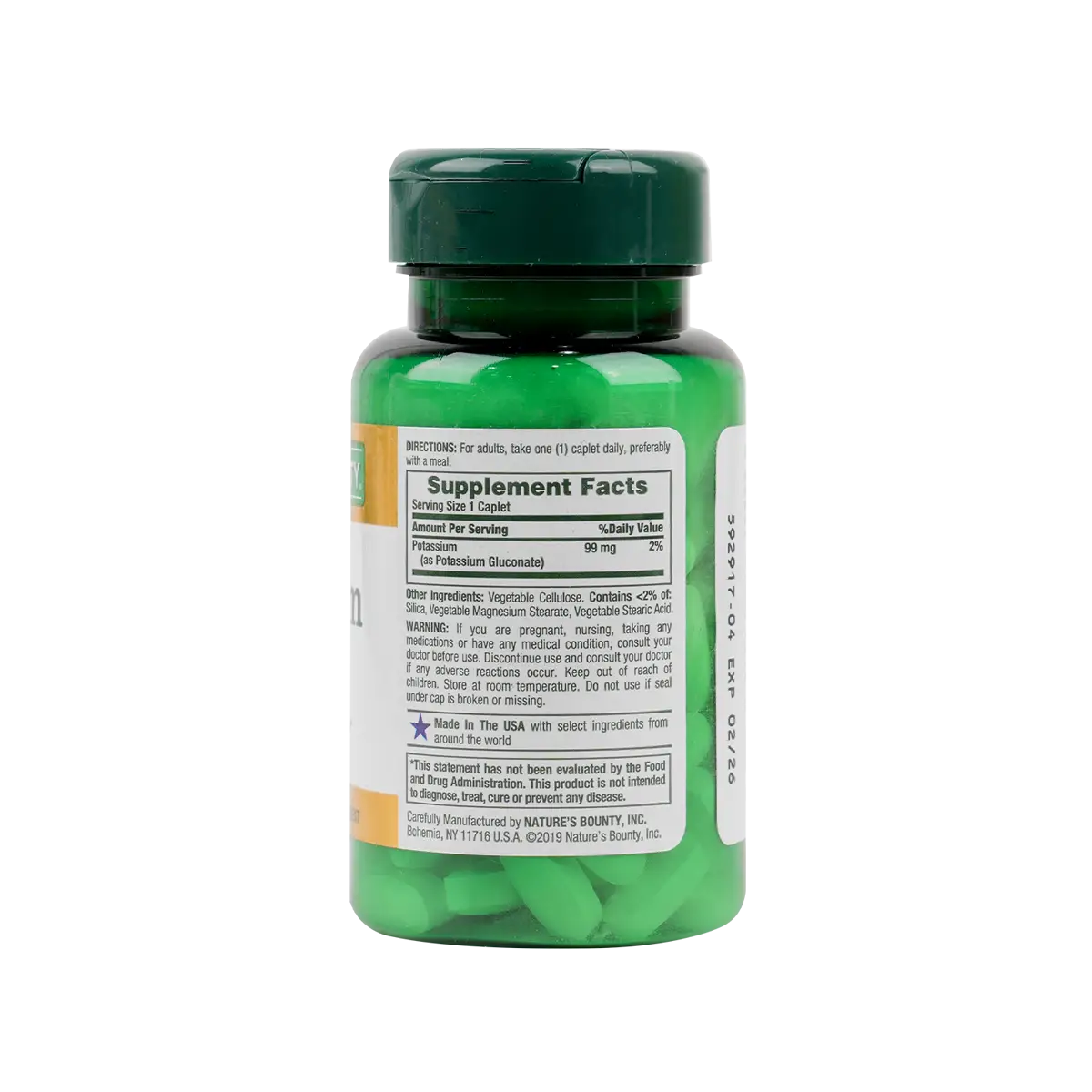 36370-NATURES BOUNTY POTASSIUM 99MG 100CAPLETS +1