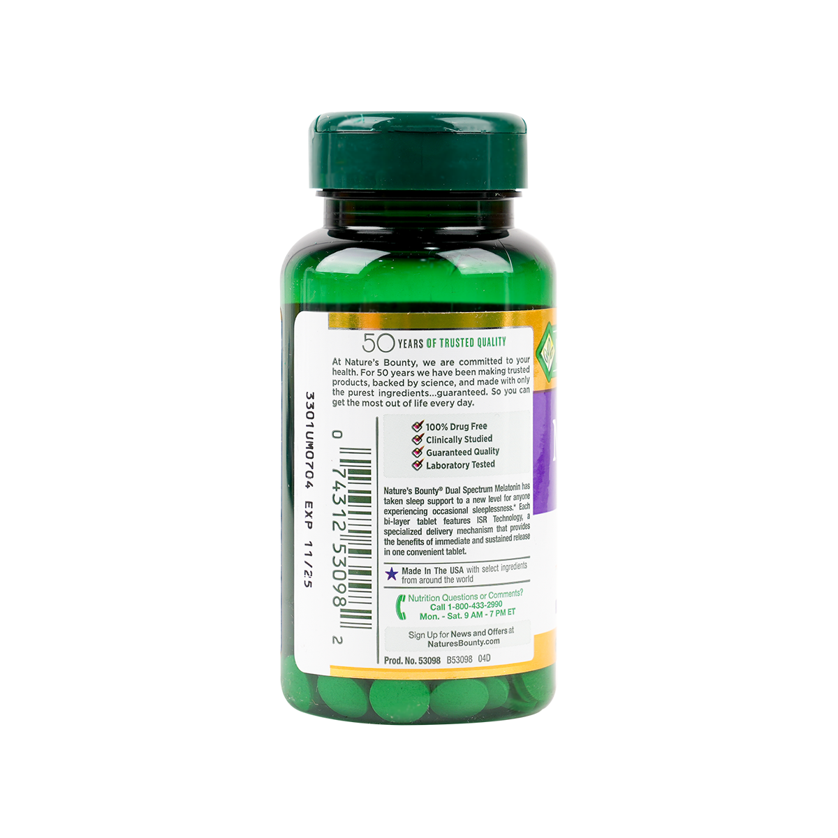 NATURES BOUNTY MELATONIN 5MG 60TAB