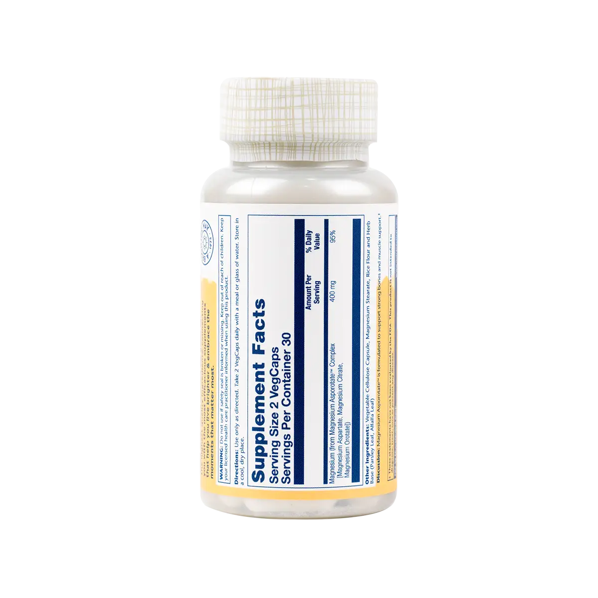 37085-Solaray Magnesium Asporotate 400mg 60vegcap +1