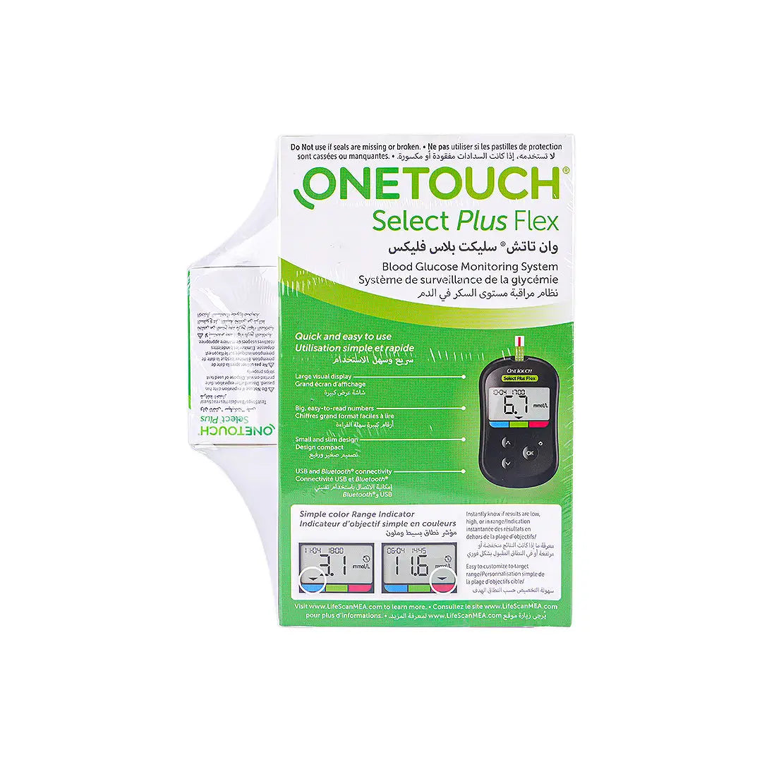 37396-One Touch Select Plus Flex Glucometer+50 Strips +4