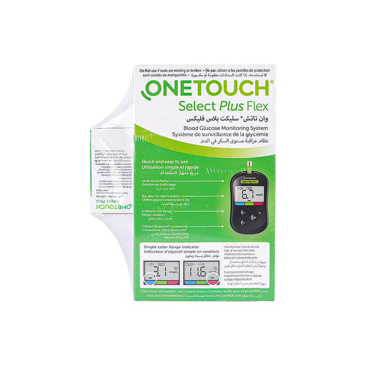 37396-One Touch Select Plus Flex Glucometer+50 Strips +4