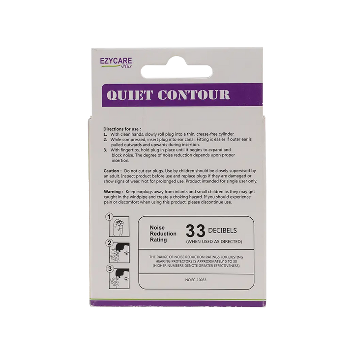 37608-Ezycare Plus Quiet Contour Foam Ear Plugs 10Pair +3