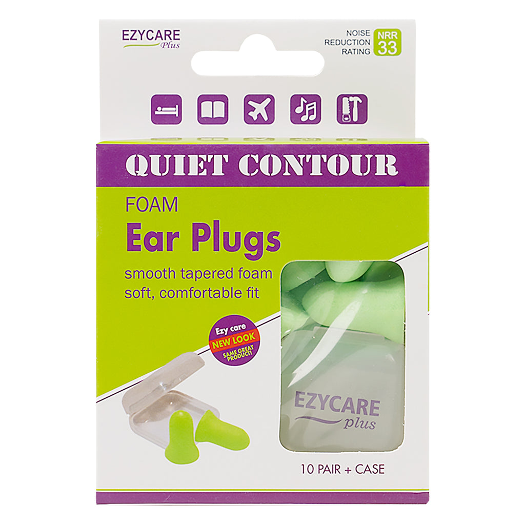 EZYCARE PLUS QUIET CONTOUR FOAM EAR PLUGS 10PAIR-10033
