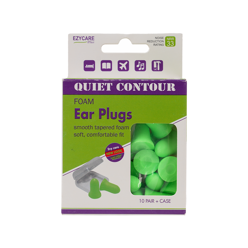 EZYCARE PLUS QUIET CONTOUR FOAM EAR PLUGS 10PAIR-10033