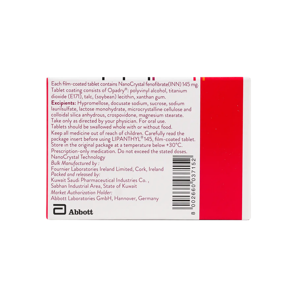 37639-Lipanthyl 145Mg 30Tab +1