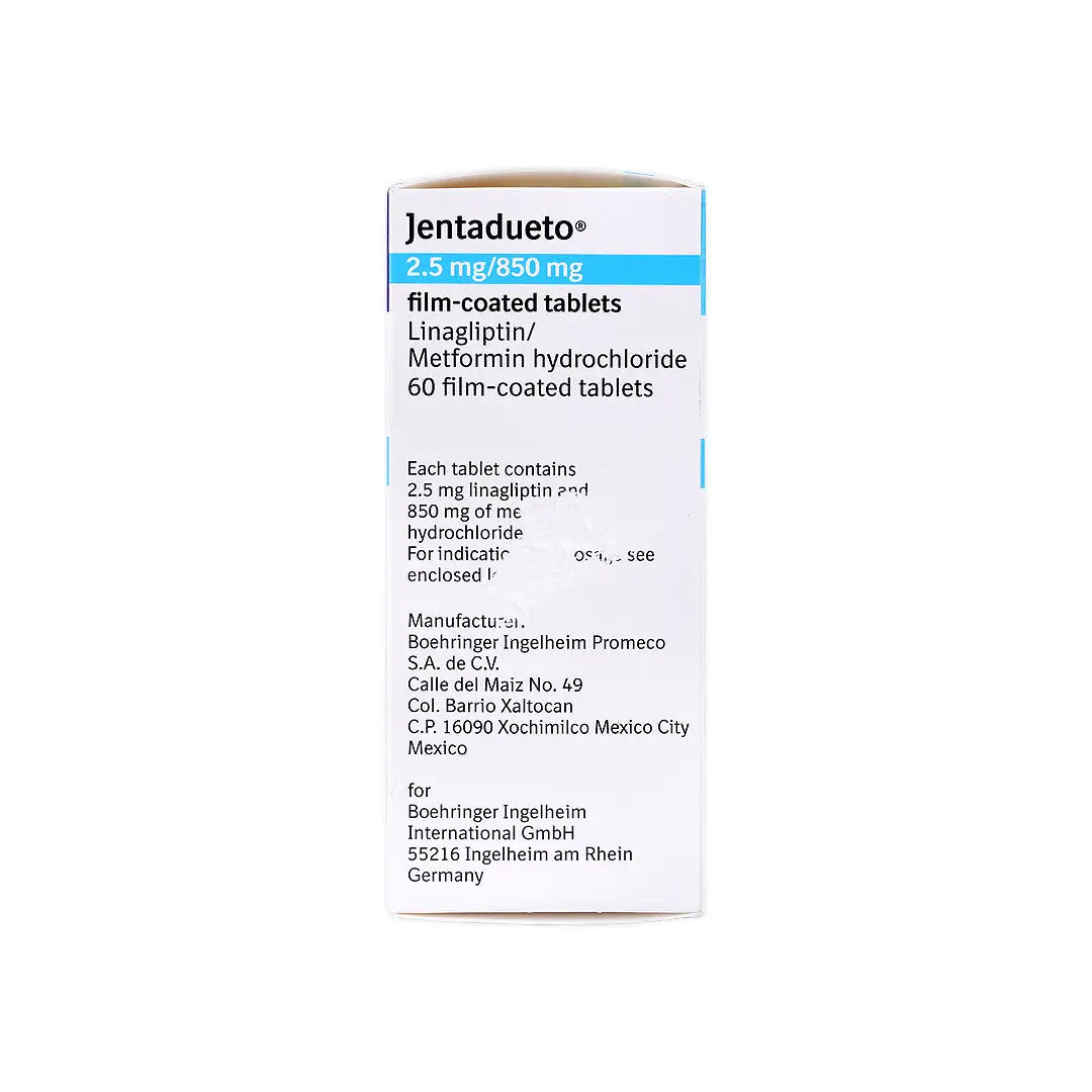 Jentadueto 2.5Mg/850Mg 60 Tablets