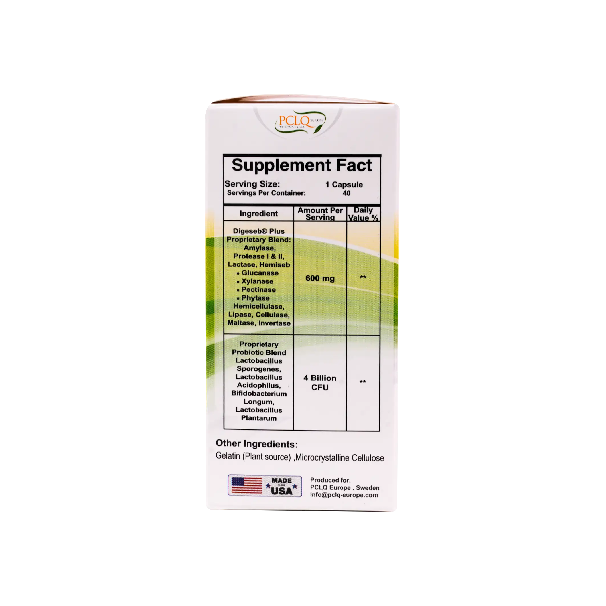 Pclq Advance Digestive Enzymes 40Cap