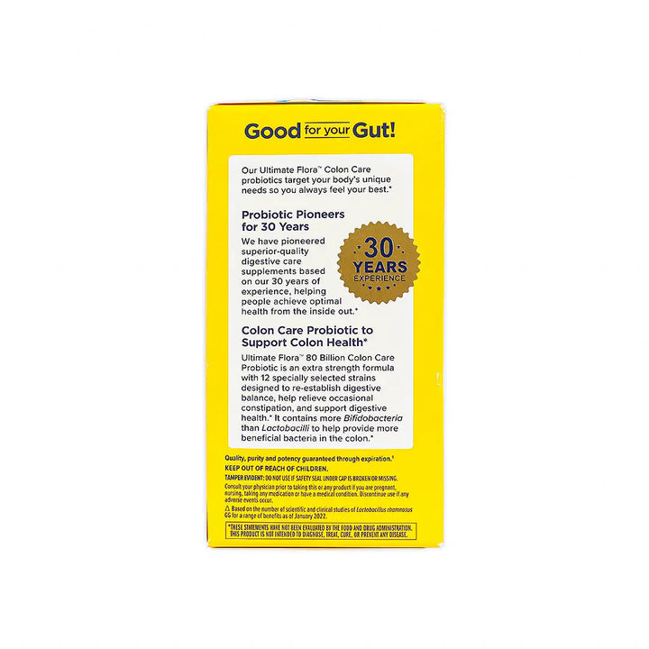 37761-Renew Life Flora 80 Billion Colon Care Probiotic 30Cap +2