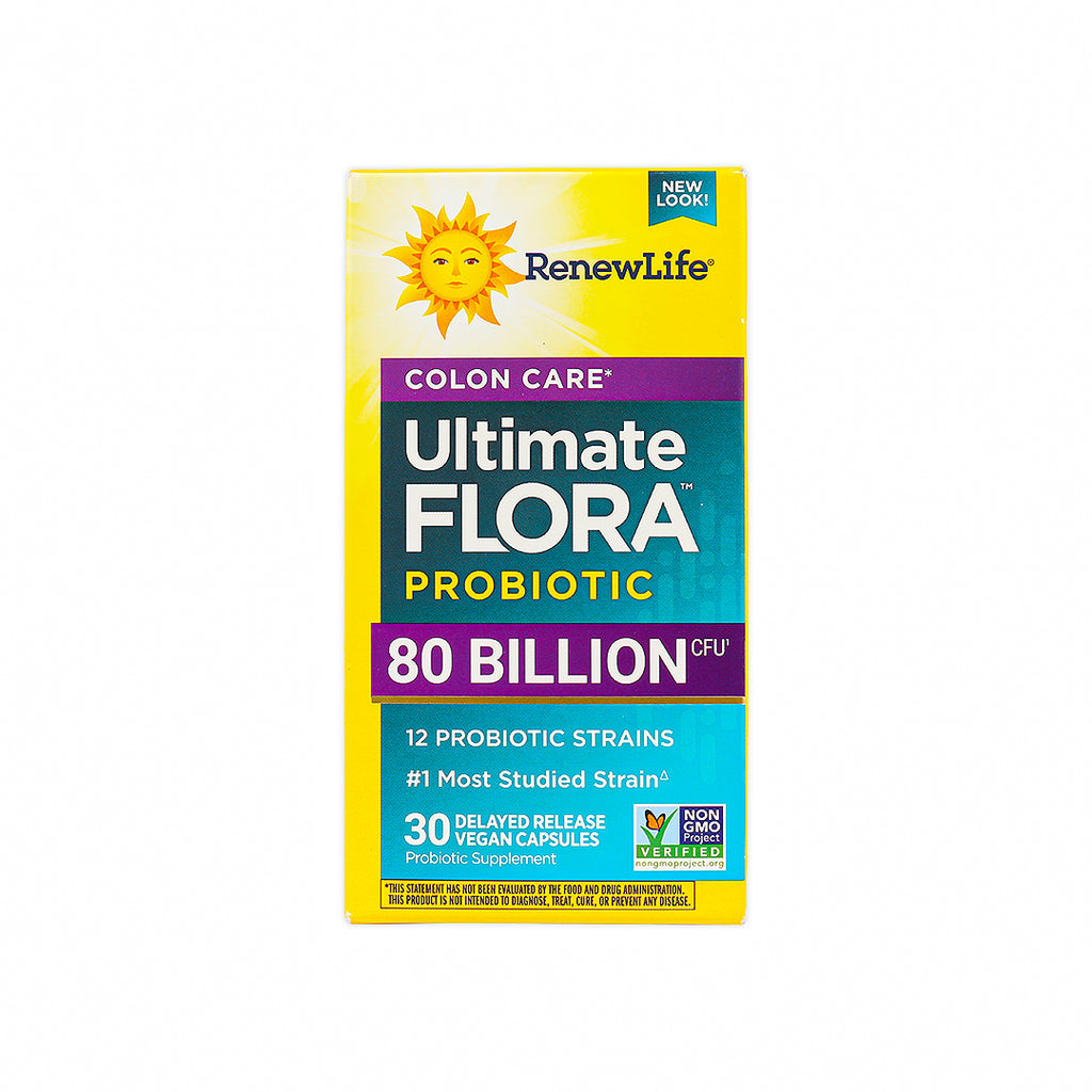 رينيو لايف فلورا 80 بليون للعناية بالقولون - 30 كبسولة