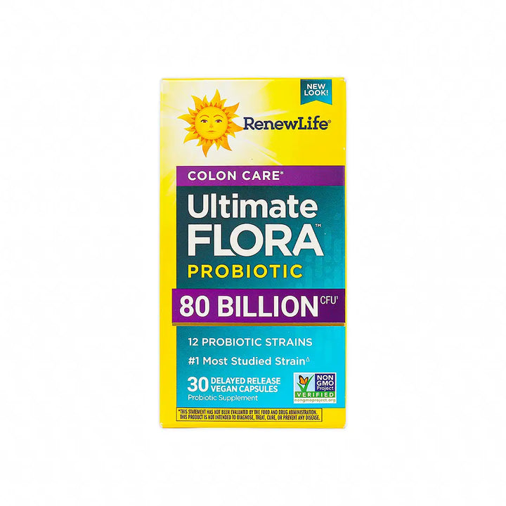 37761-Renew Life Flora 80 Billion Colon Care Probiotic 30Cap