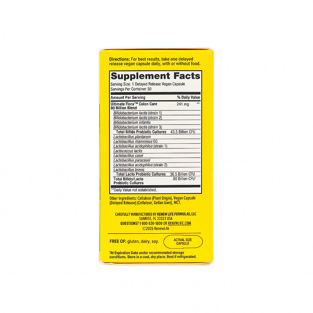 رينيو لايف فلورا 80 بليون للعناية بالقولون - 30 كبسولة