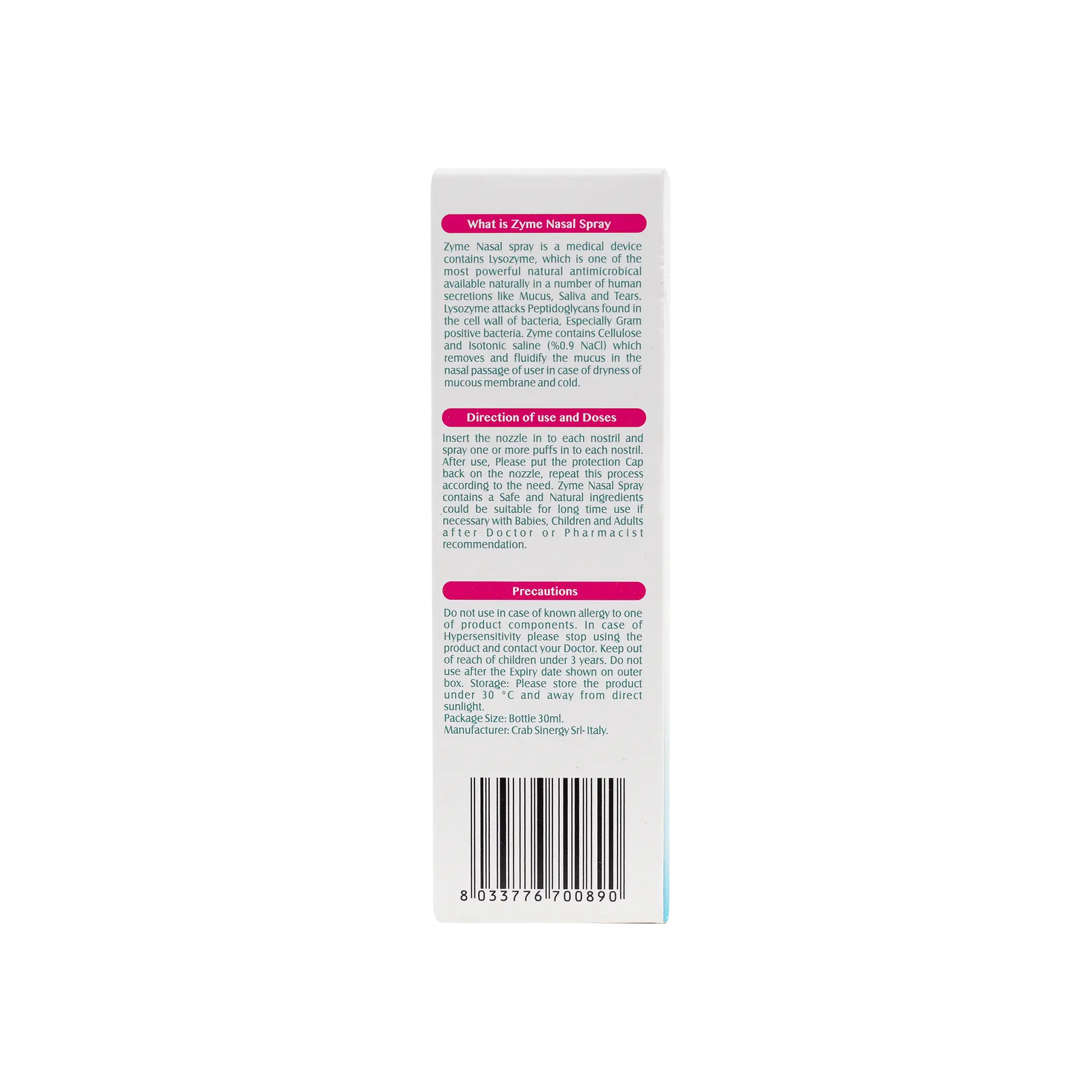 Zyme Nasal Spray 30 Ml