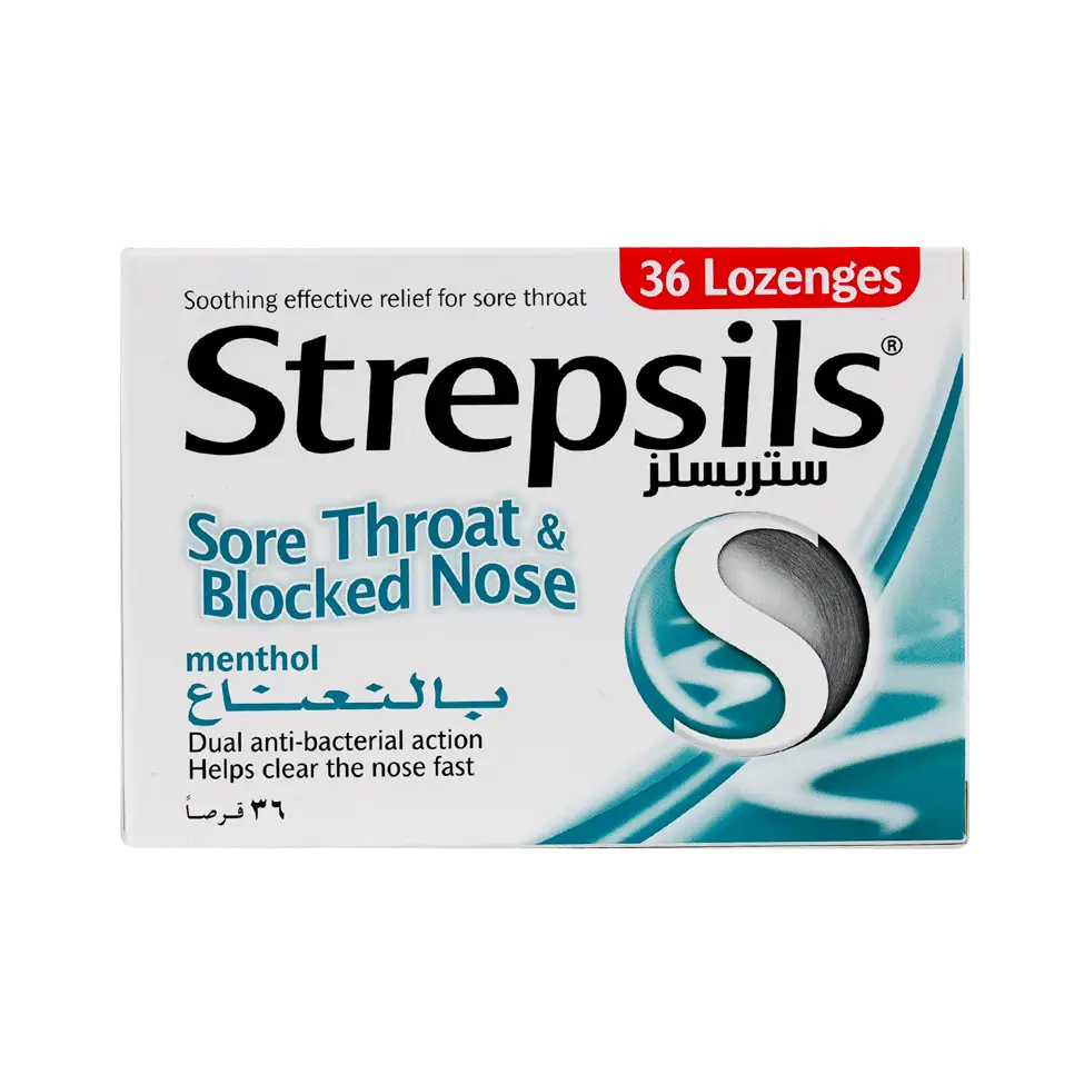 Strepsils Sore Throat & Blocked Nose Menthol 36 Loz