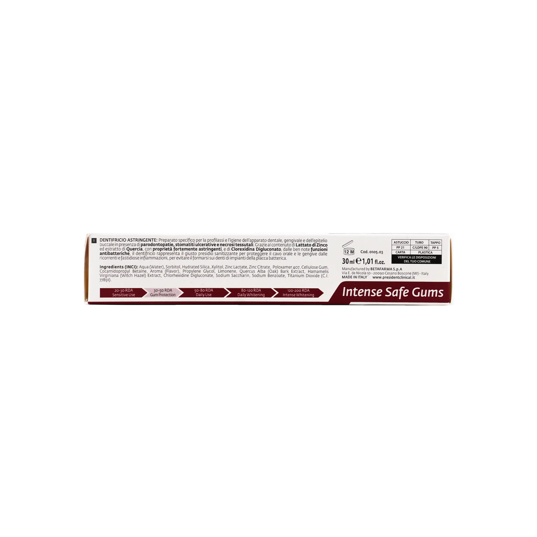 38463-President Intense Safe Gums Active Plus Toothpaste 30ml +3