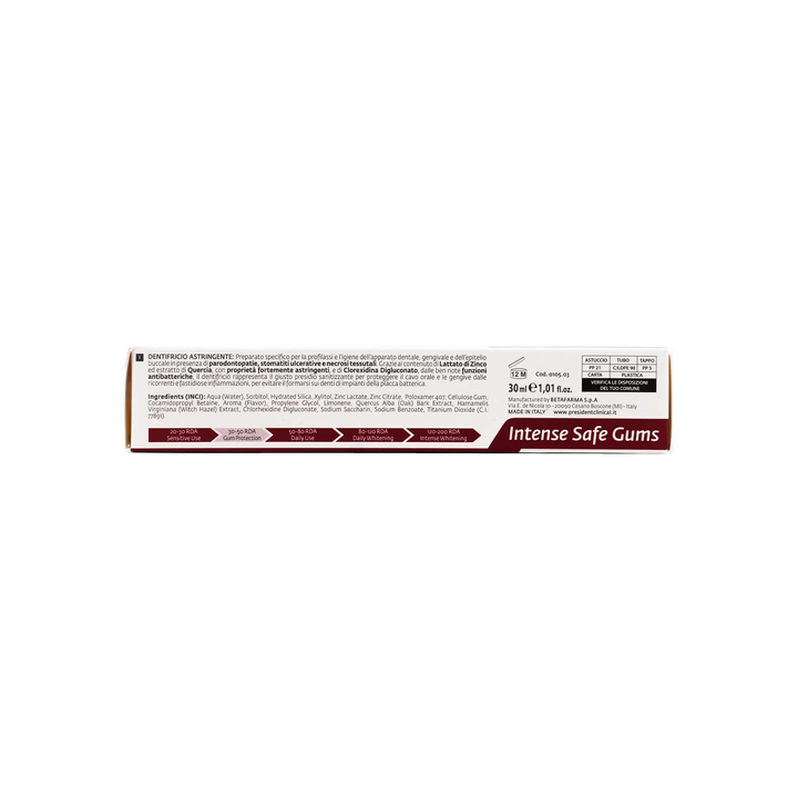 38463-President Intense Safe Gums Active Plus Toothpaste 30ml +3