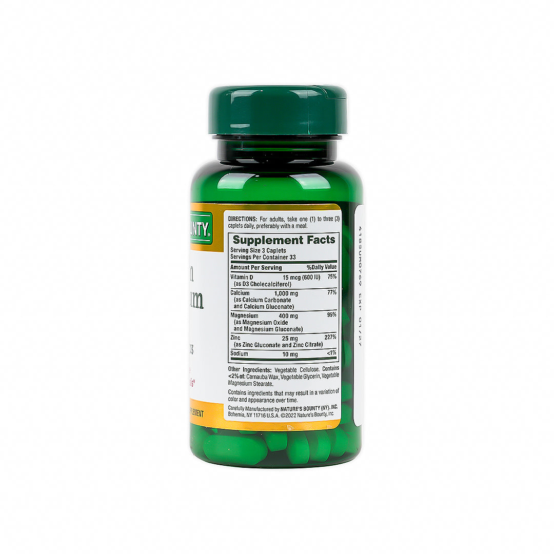 NATURES BOUNTY CAL + MAG + ZINC 100CAP