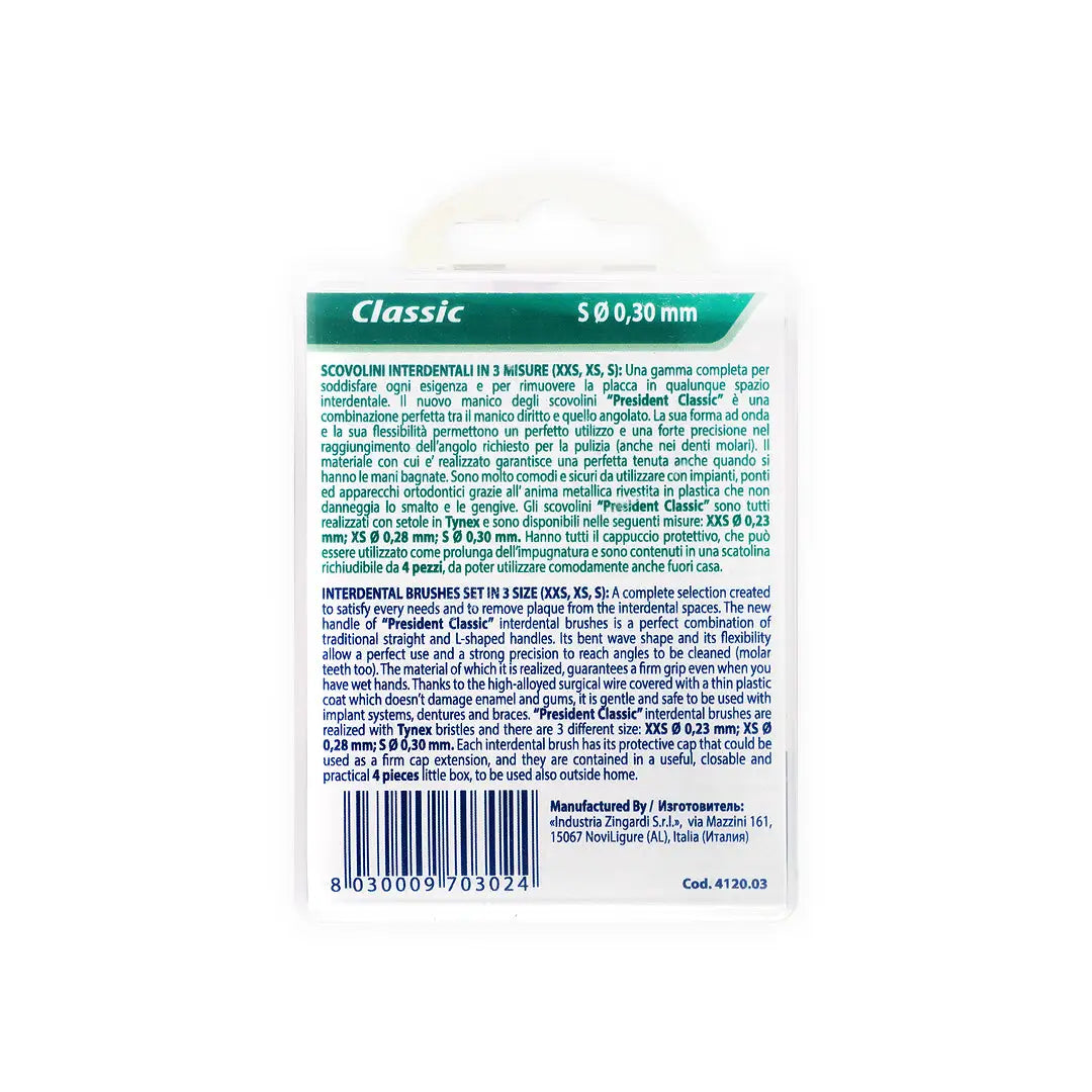 President Classic Interdental Brush S 4pcs