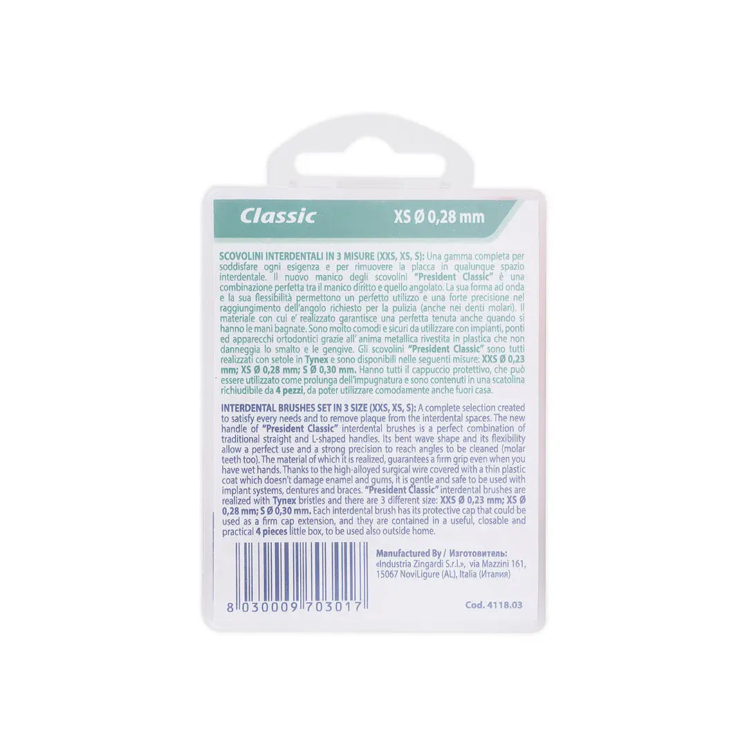 38889-President Classic Interdental Brush XS 4pcs +1