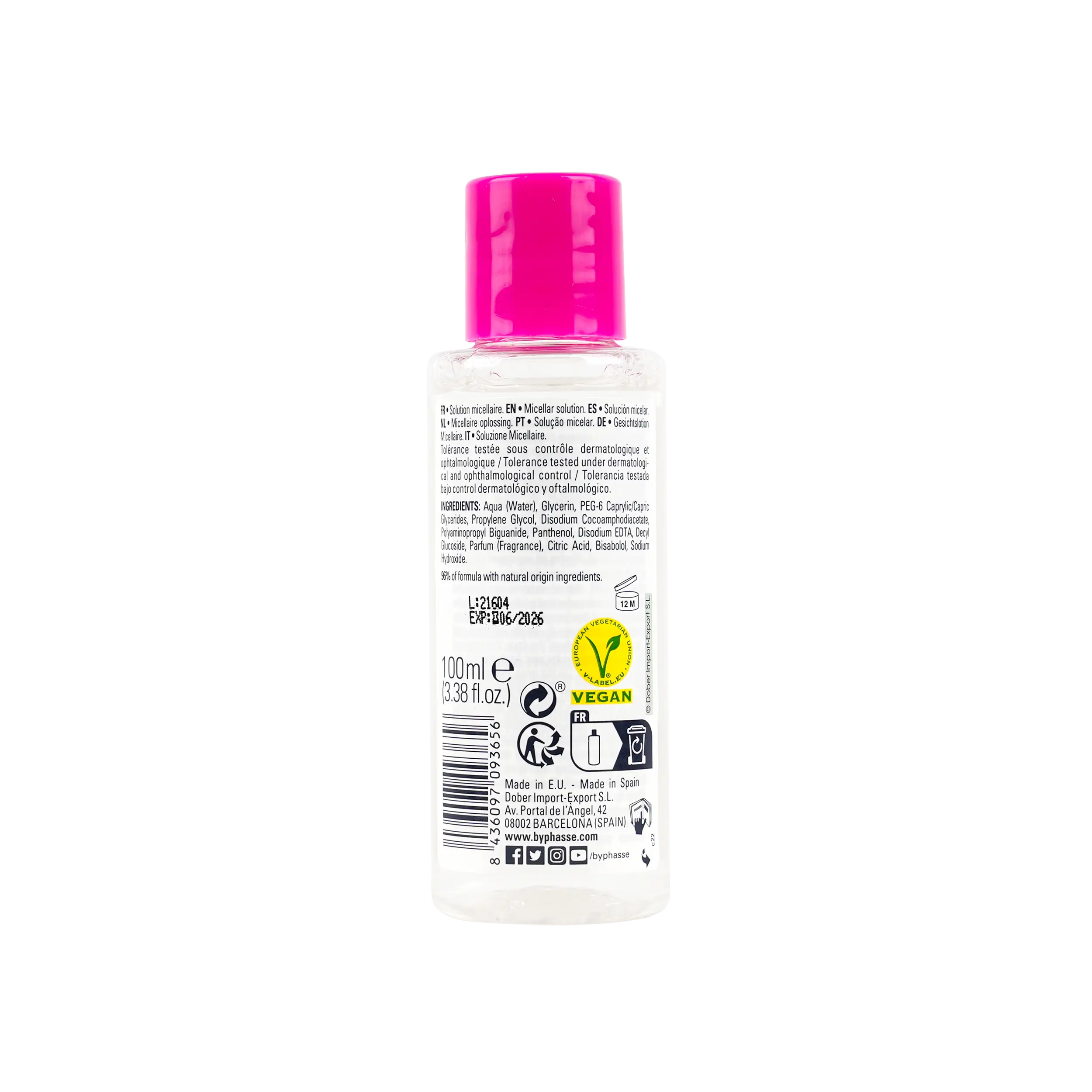 Byphasse Face Micellar Make-Up Remover 100Ml 3656