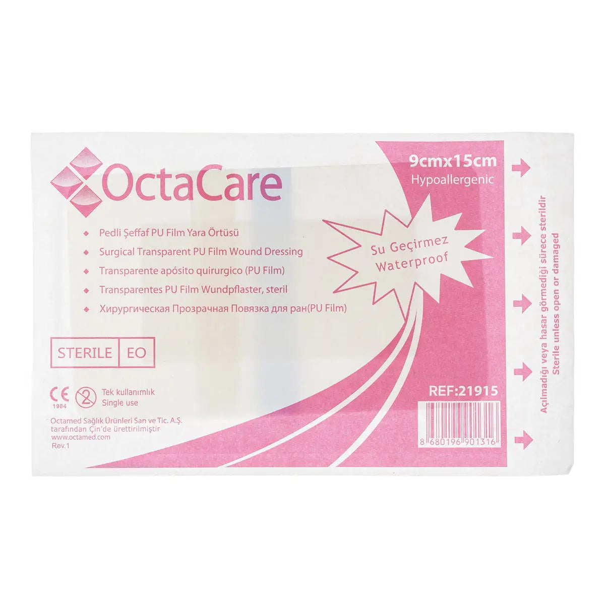 39205-Octacare Waterproof Wound Plaster 9x15cm 1pc-21915 +1