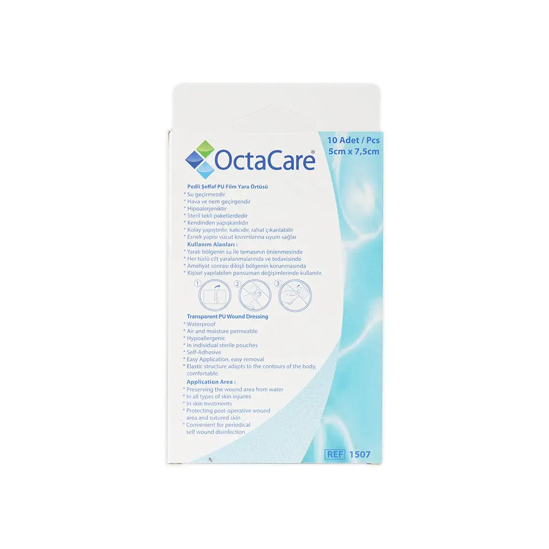 Octacare Waterproof Wound Plaster 5x7.5cm 10pcs-1507