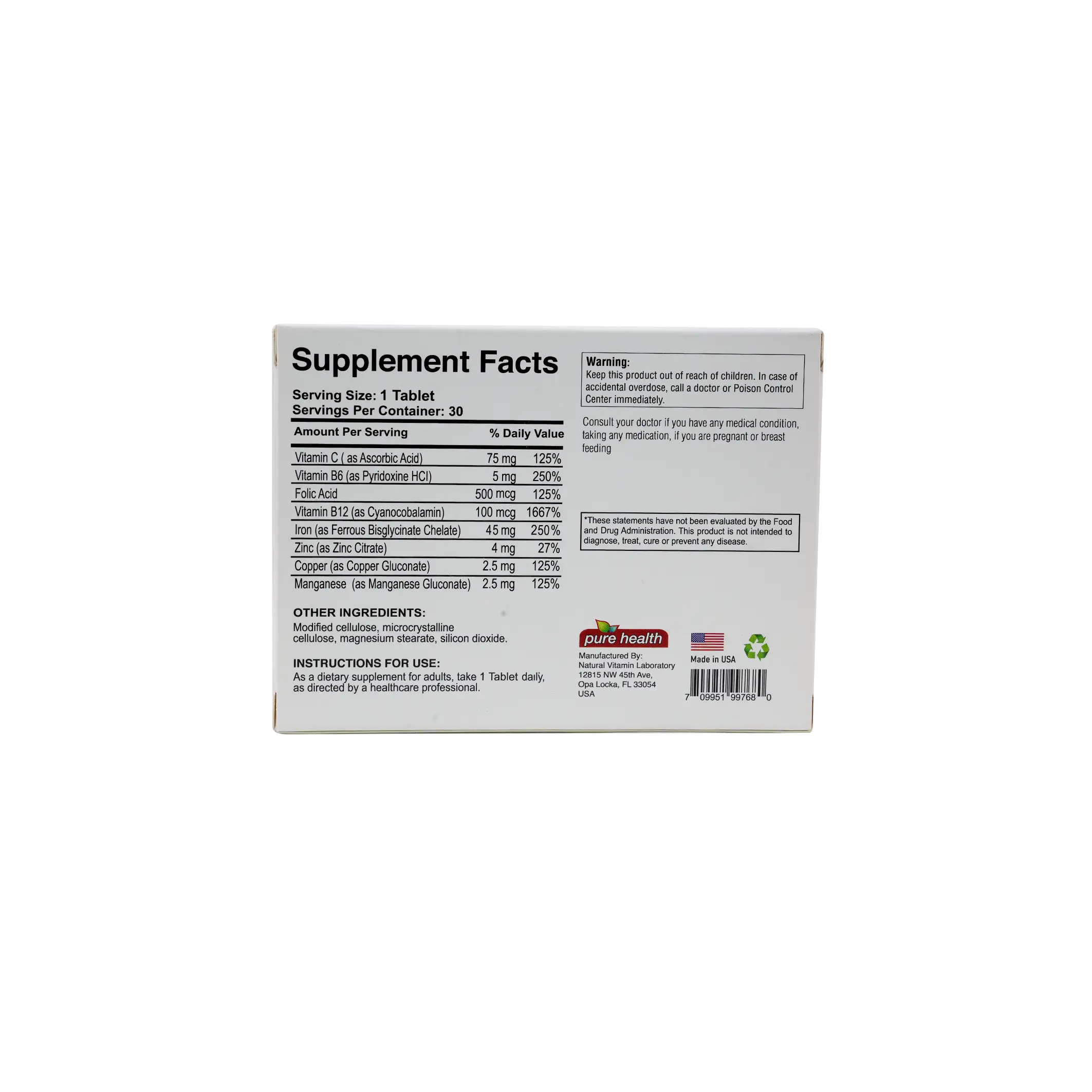 PURE HEALTH TRI-IRON 30TAB