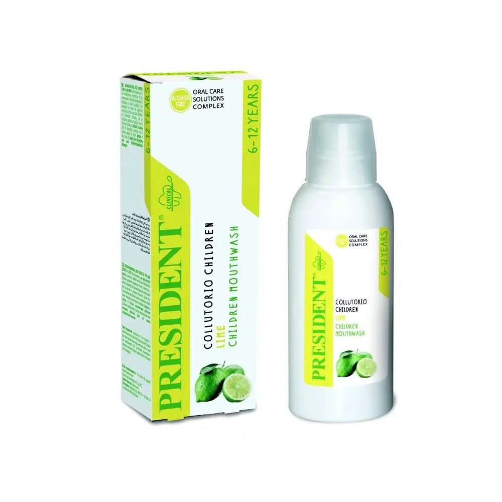 President Children 6-12 Years Lime Flavor Mouthwash 250Ml