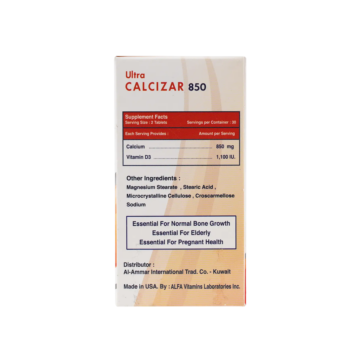 39508-Ultra Calcizar 850 60 Tab +1