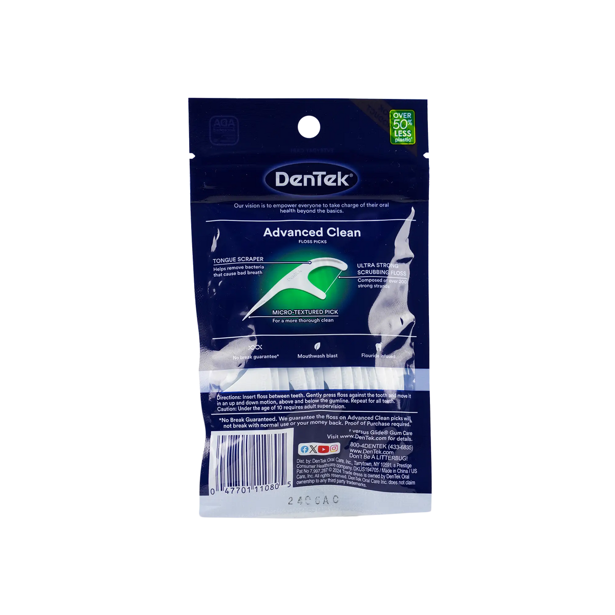 39536-Dentek Triple Clean Interdental Floss 20pcs +1