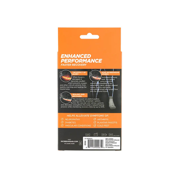 39609-Incrediwear Diabetic Incredisock Ankle Grey-M +3