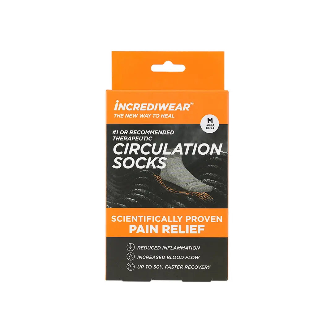 39609-Incrediwear Diabetic Incredisock Ankle Grey-M