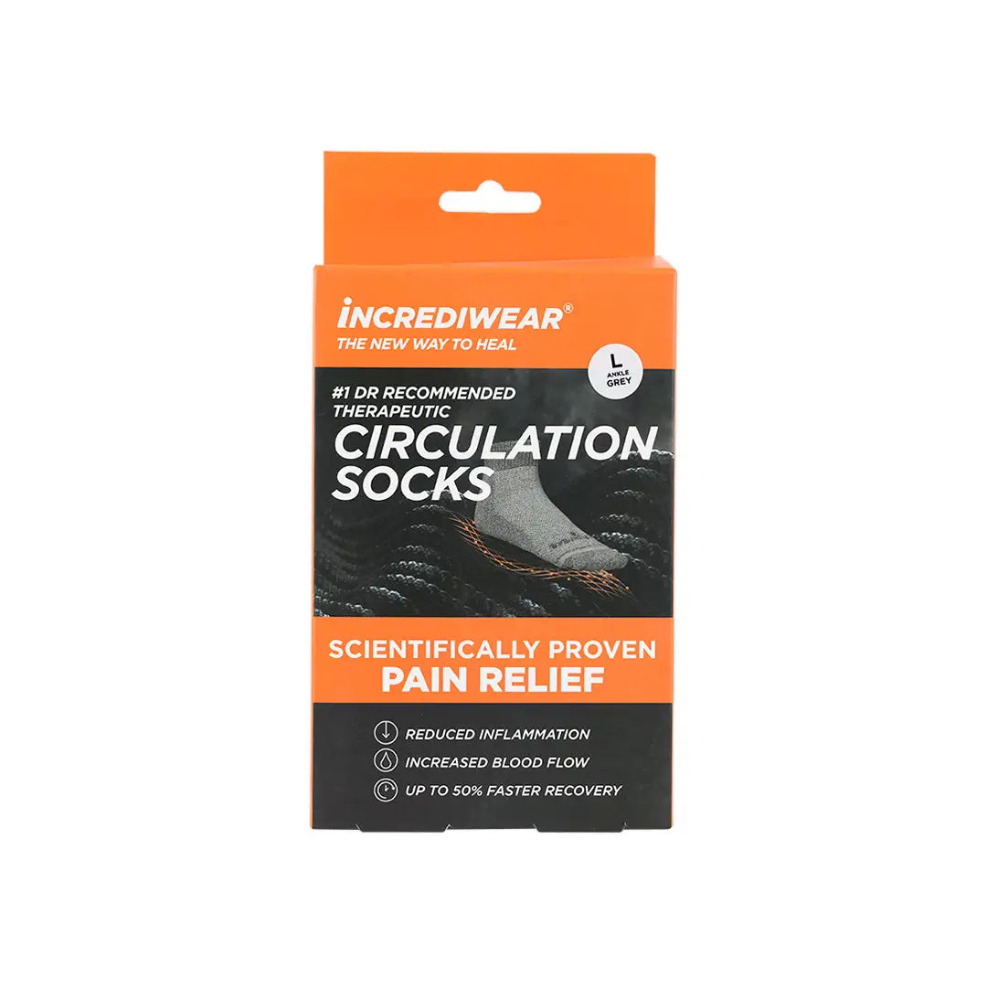39610-Incrediwear Diabetic Incredisock Ankle Grey-L