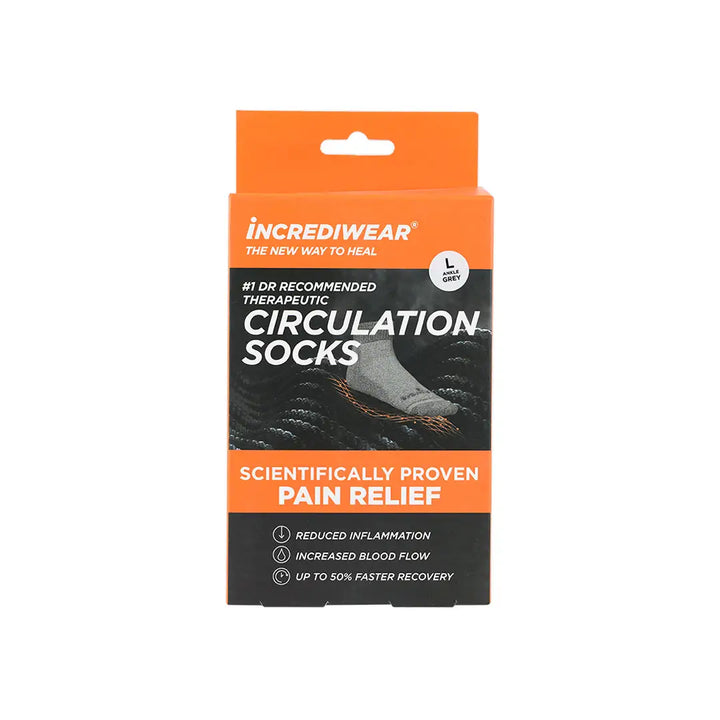 39610-Incrediwear Diabetic Incredisock Ankle Grey-L